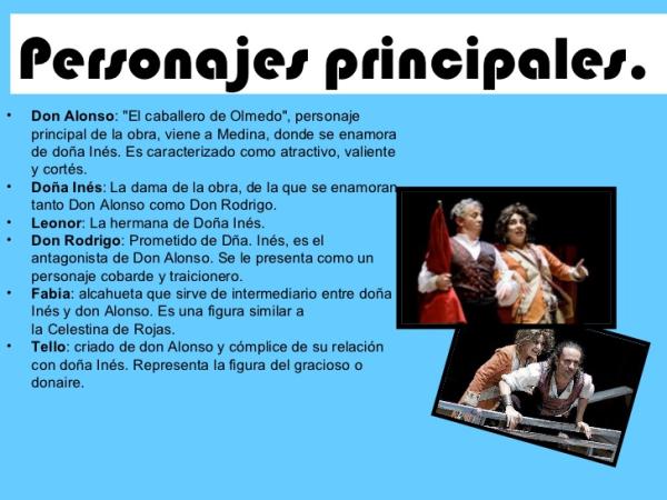 El Caballero de Olmedo: personajes principales y secundarios - Personajes principales de El Caballero de Olmedo y sus características
