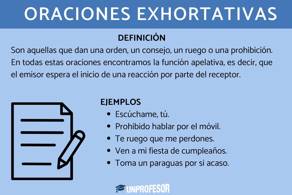 Oraciones exhortativas: definición y ejemplos