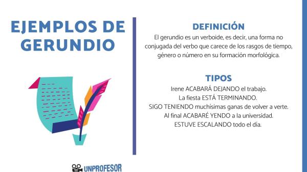 Infinitivo, gerundio y participio: ejemplos - El gerundio