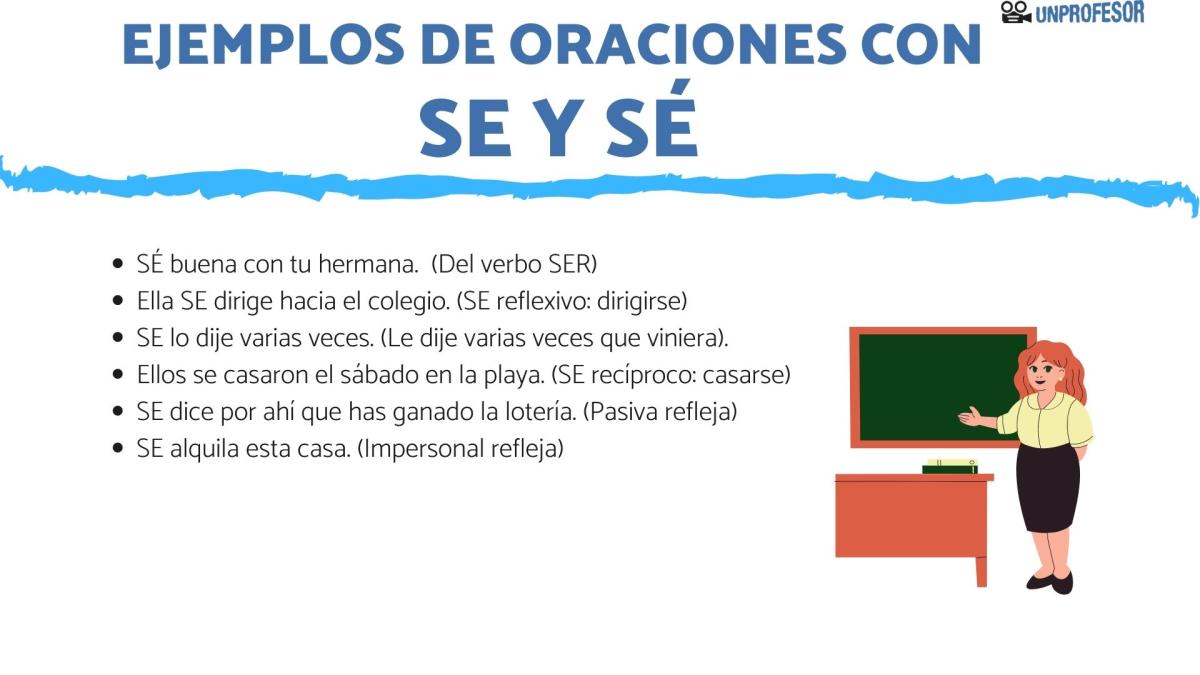 Ejemplos de oraciones con se y sé