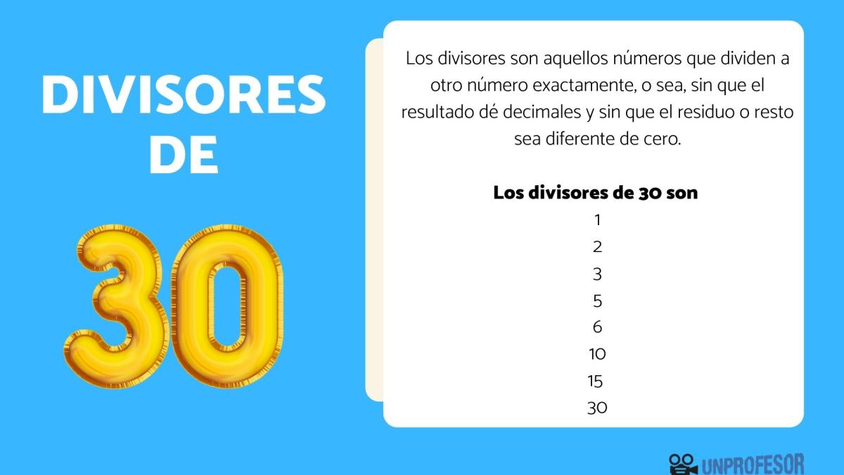 Cuáles son los divisores de 30 - con ejercicios