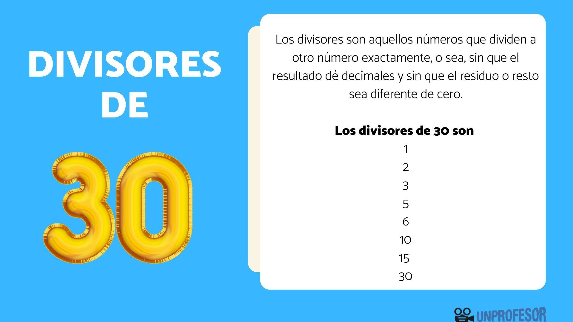 Lista de DIVISORES de 30 - [resumen + ejercicios y soluciones!]