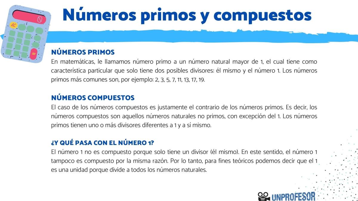 Números primos y compuestos - con ejercicios