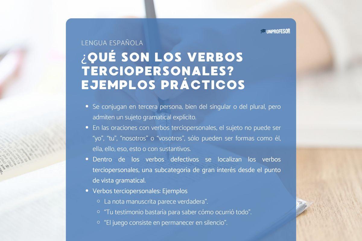 ¿Qué son los verbos terciopersonales? Ejemplos prácticos