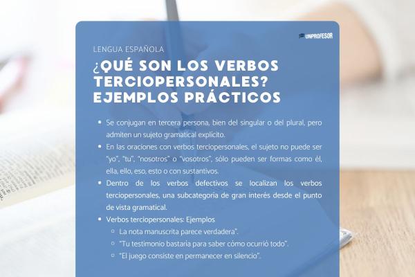 ¿Qué son los verbos terciopersonales? Ejemplos prácticos