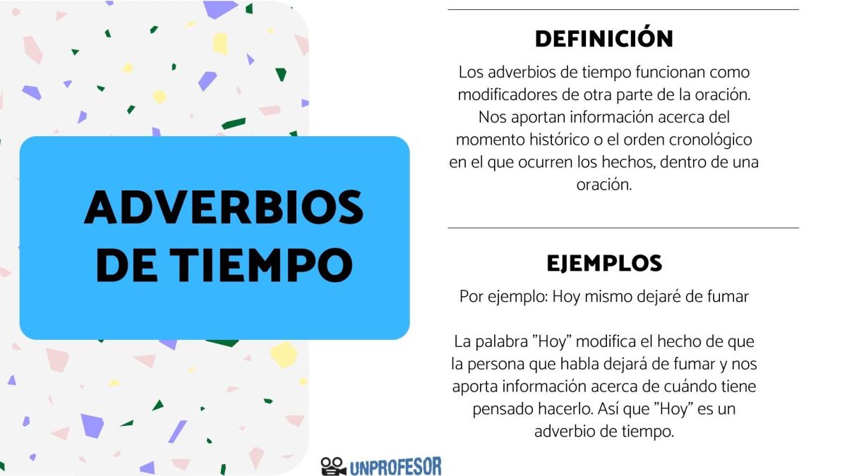 Qué son los adverbios de tiempo - con ejemplos