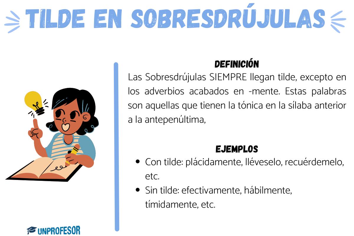 Sobresdrújulas: cuándo llevan tilde