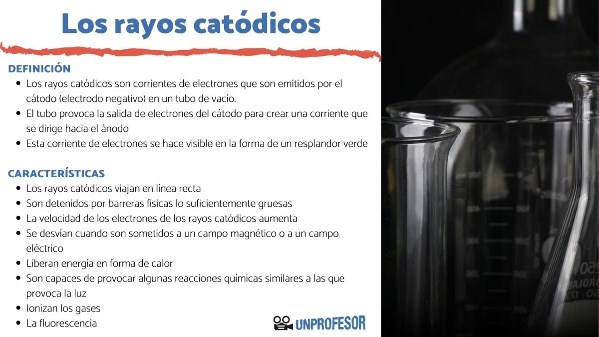 Qué son los rayos catódicos y sus características