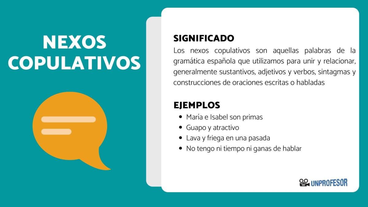 Nexo copulativo: significado y ejemplos