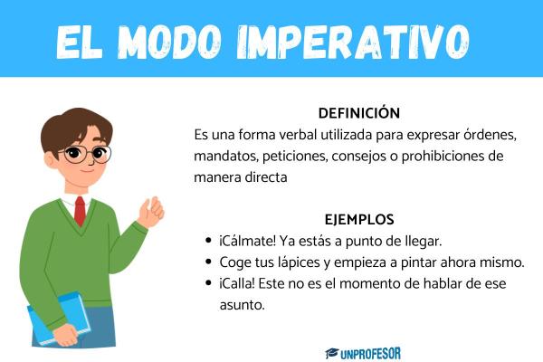 Modos del verbo - con ejemplos - Modo imperativo