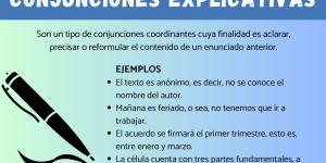 Conjunciones explicativas: ejemplos