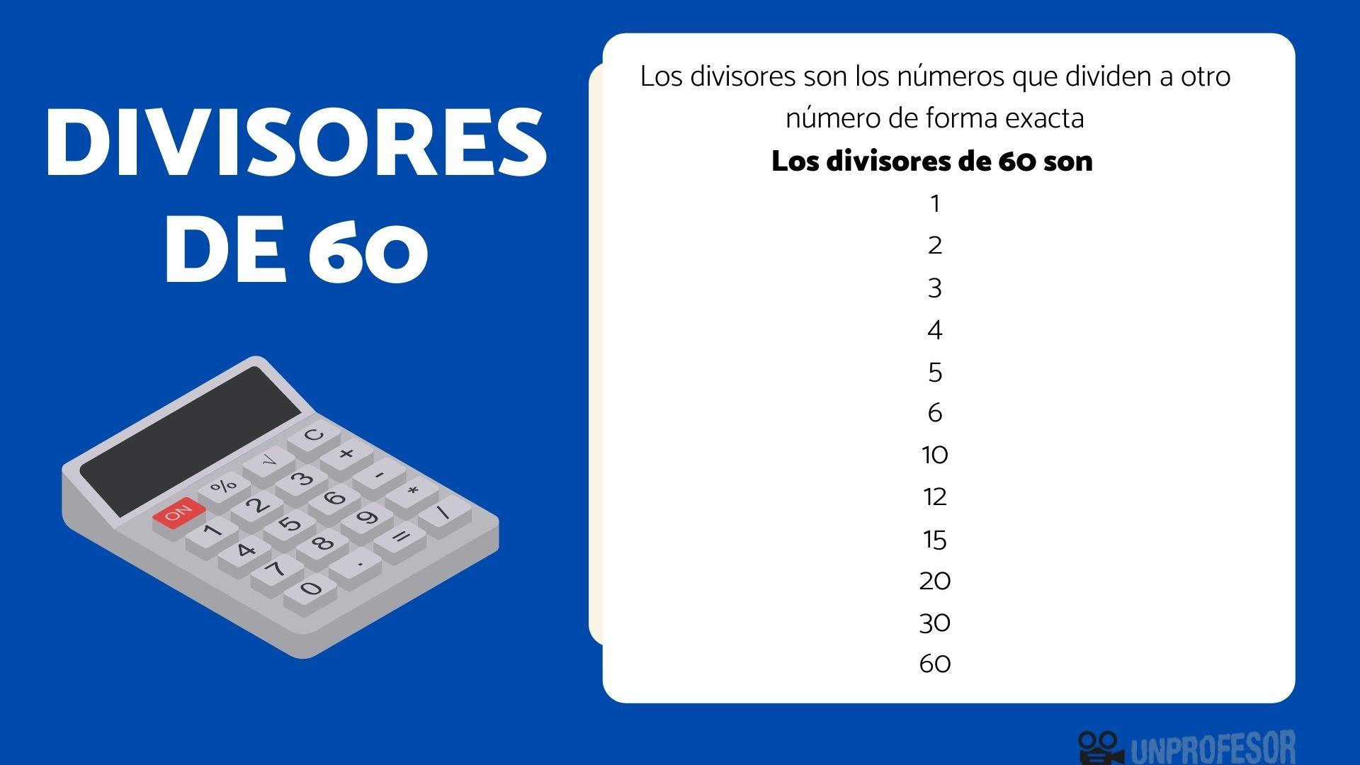 Divisores de 60 - [con ejemplos, ejercicios y vídeos!]
