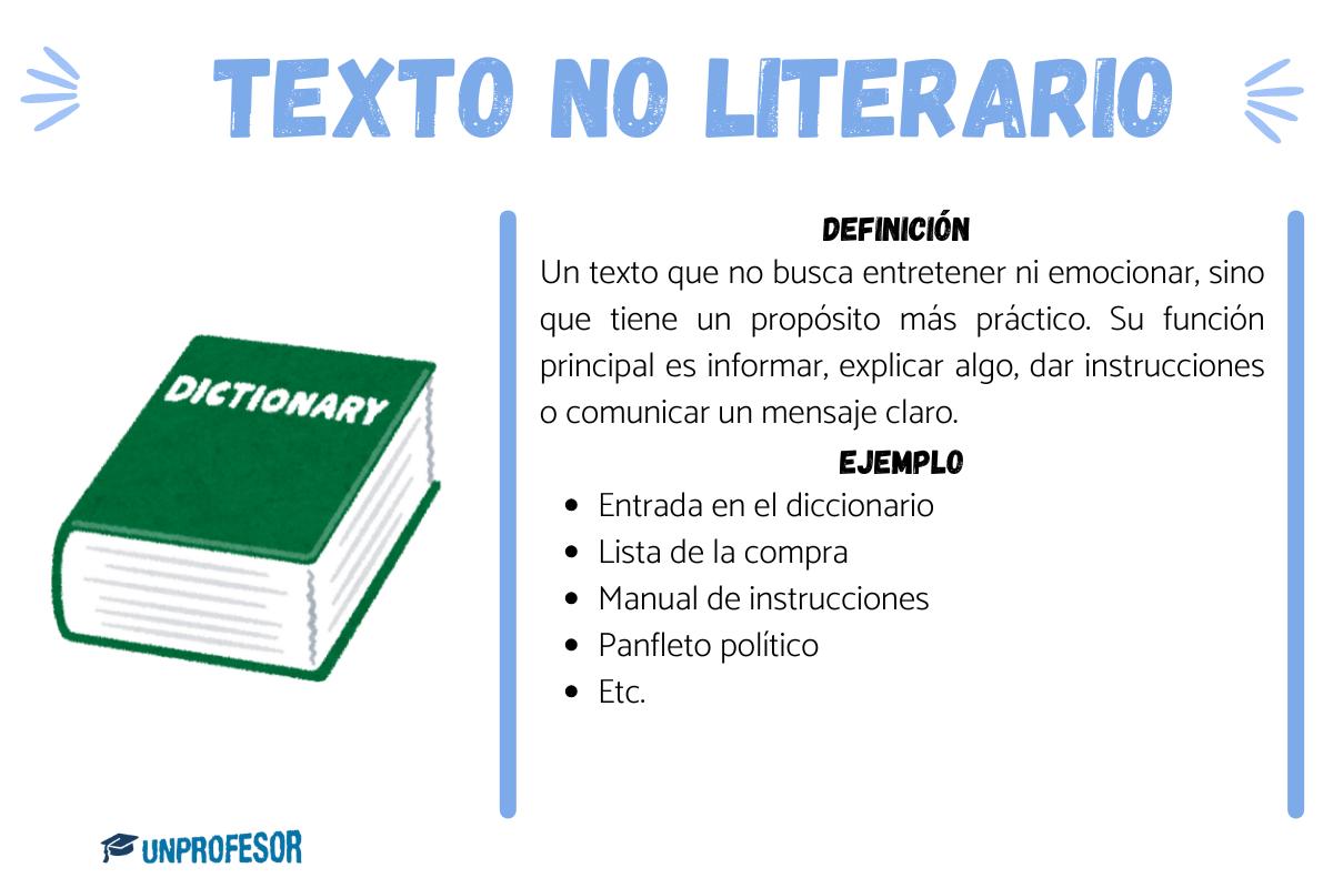 Texto no literario: ejemplos