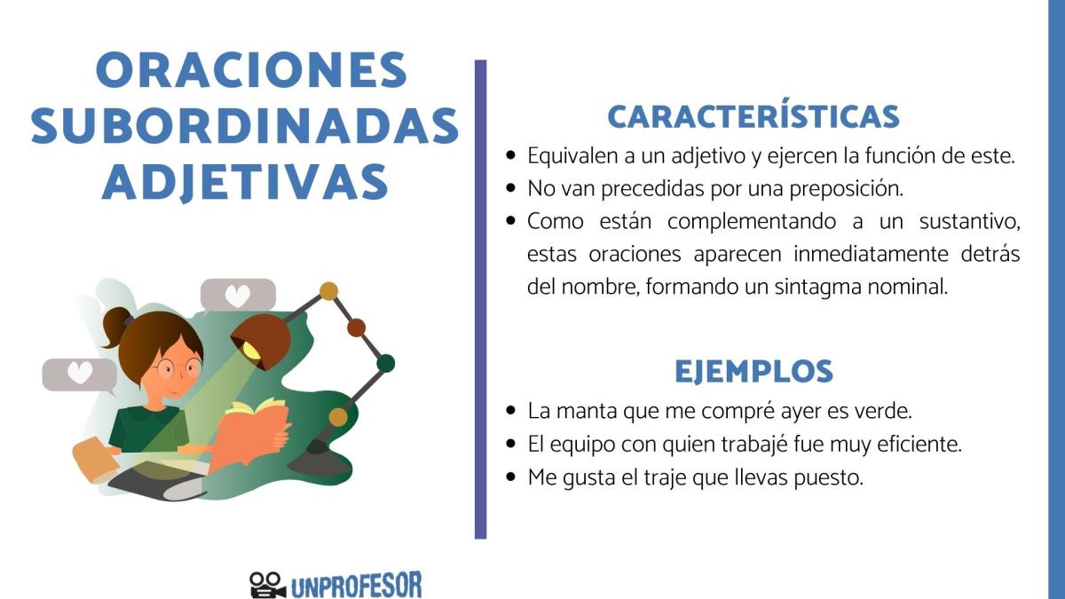 Características de las oraciones subordinadas adjetivas