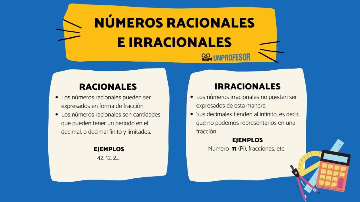 Diferencia entre los números racionales e irracionales