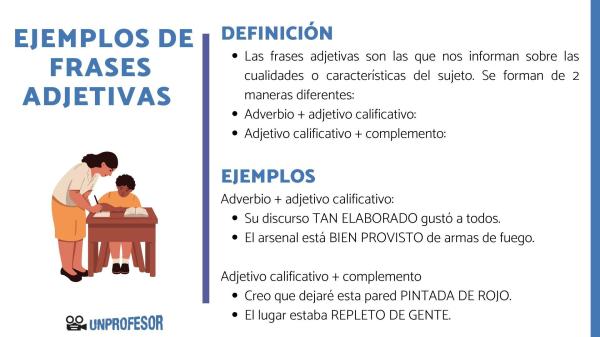 Qué son las frases adjetivas - para niños - Ejemplos de frases adjetivas