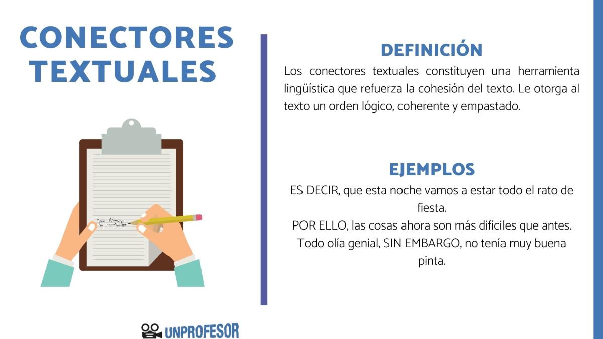 Qué son los conectores textuales - con ejemplos
