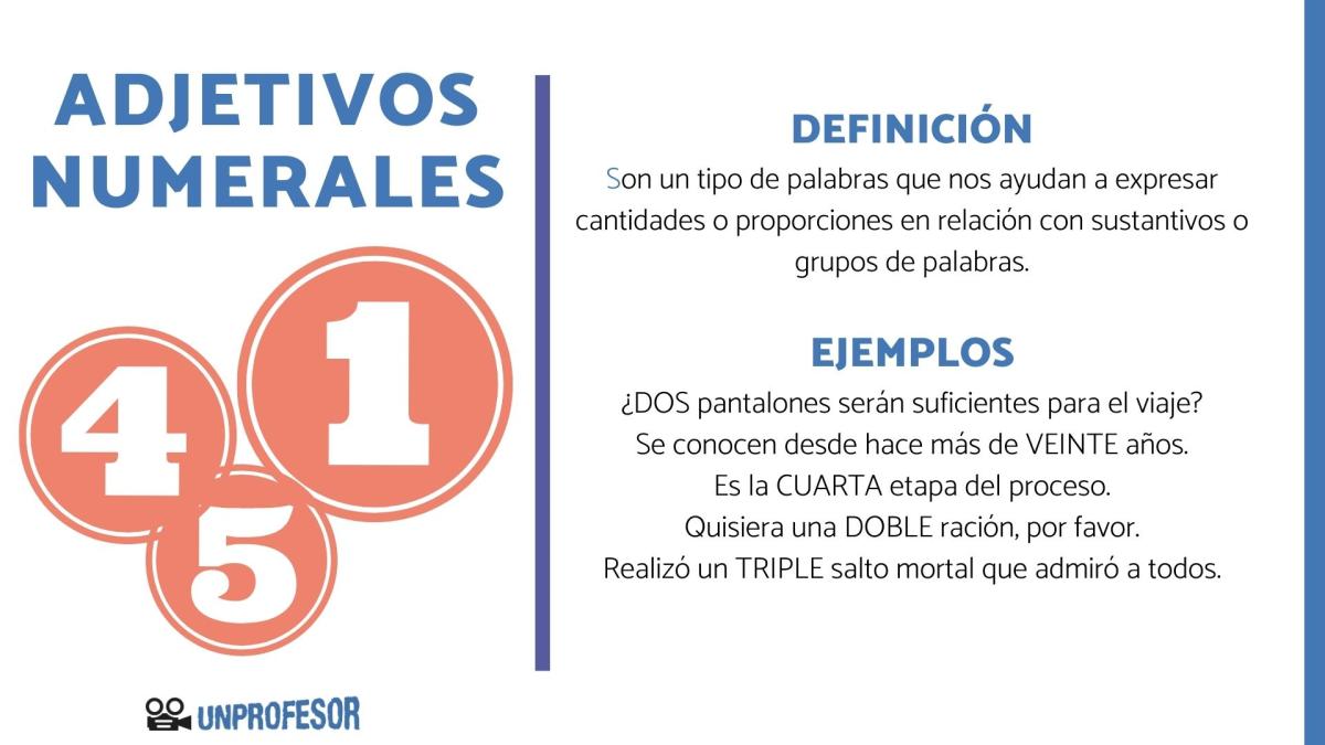 Qué son los adjetivos numerales y ejemplos