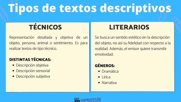 Qué es un texto descriptivo y sus características - Tipos de textos descriptivos