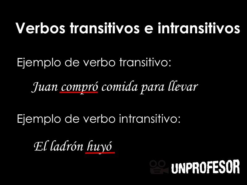 Diferencias entre verbos transitivos e intransitivos