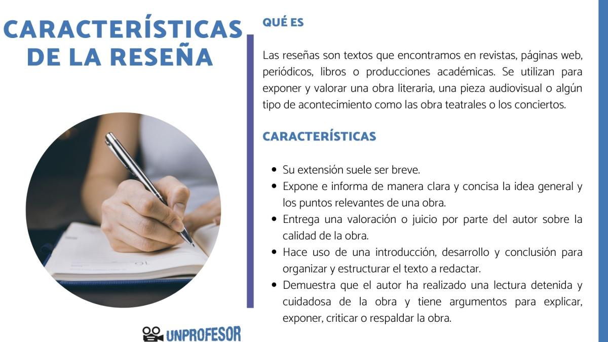 Características de la reseña
