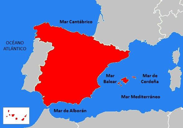 Nombres de los mares de España - Lista y mapa - Mar Mediterráneo