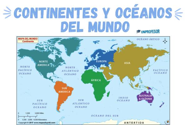 Continentes y océanos del mundo - con mapa - ¿Cuántos continentes hay 5 o 6 o 7? 