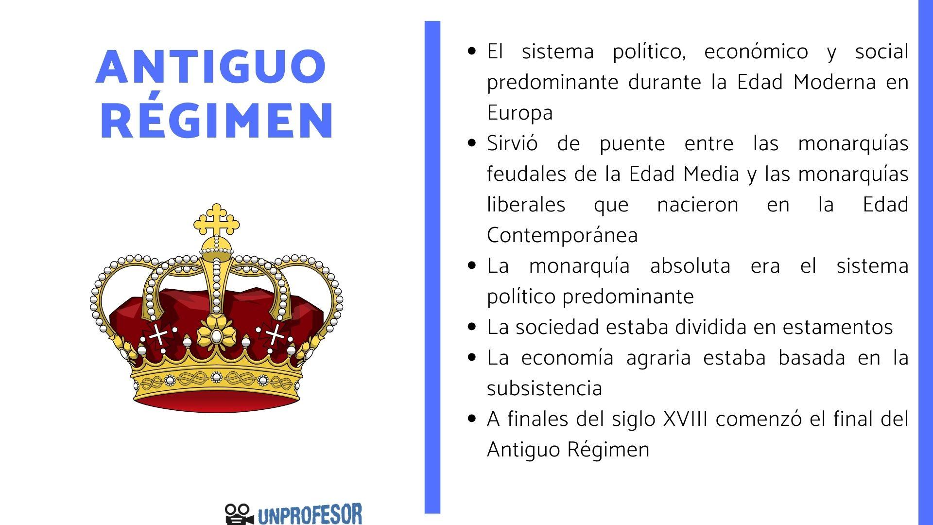 Antiguo Régimen - resumen breve