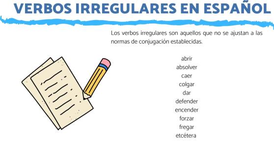 Lista de verbos irregulares en español