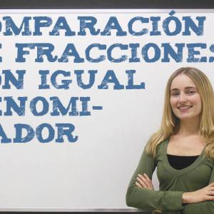 Comparación de fracciones con igual denominador