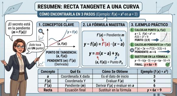 Fórmula de la recta tangente: ejercicios - Esta es la fórmula de la recta tangente