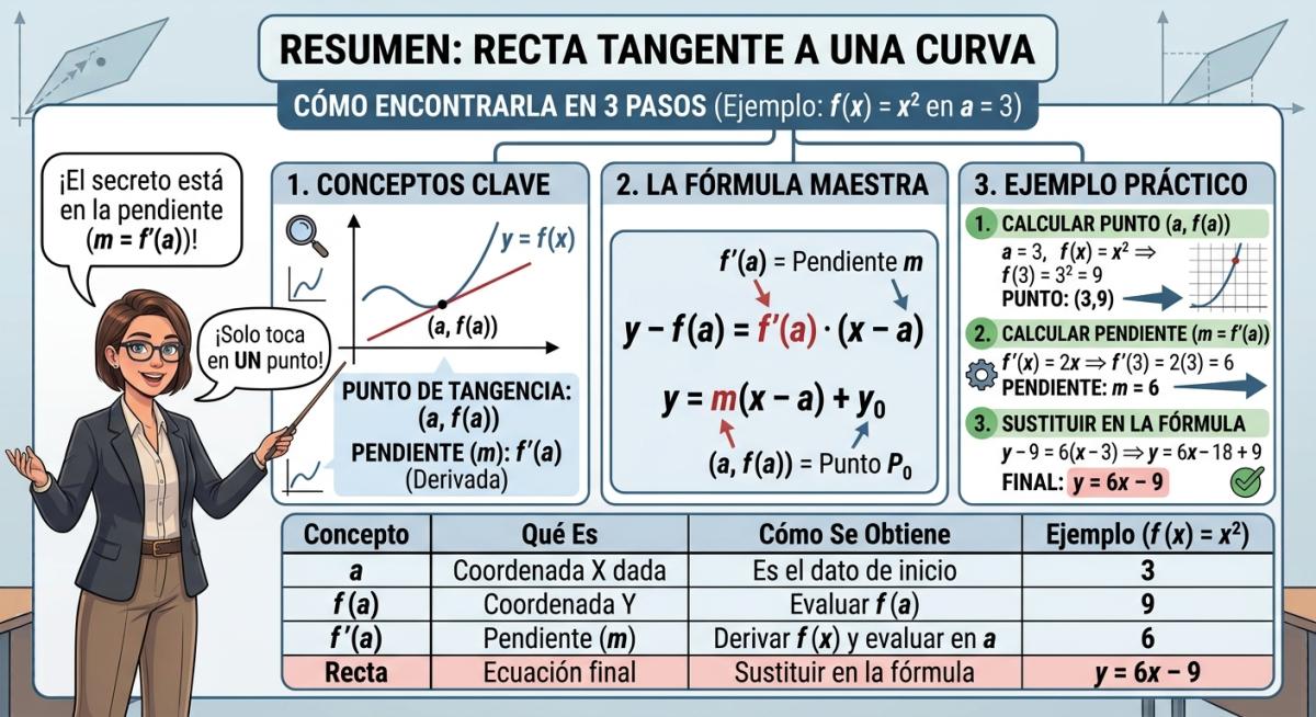 Fórmula de la recta tangente: ejercicios