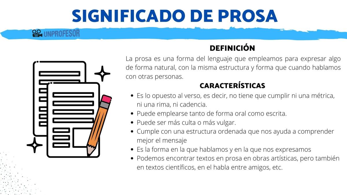 Prosa: significado, características y ejemplos