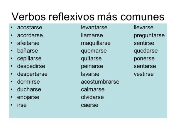 Qué son los verbos reflexivos en español - Casos especiales de verbos reflexivos