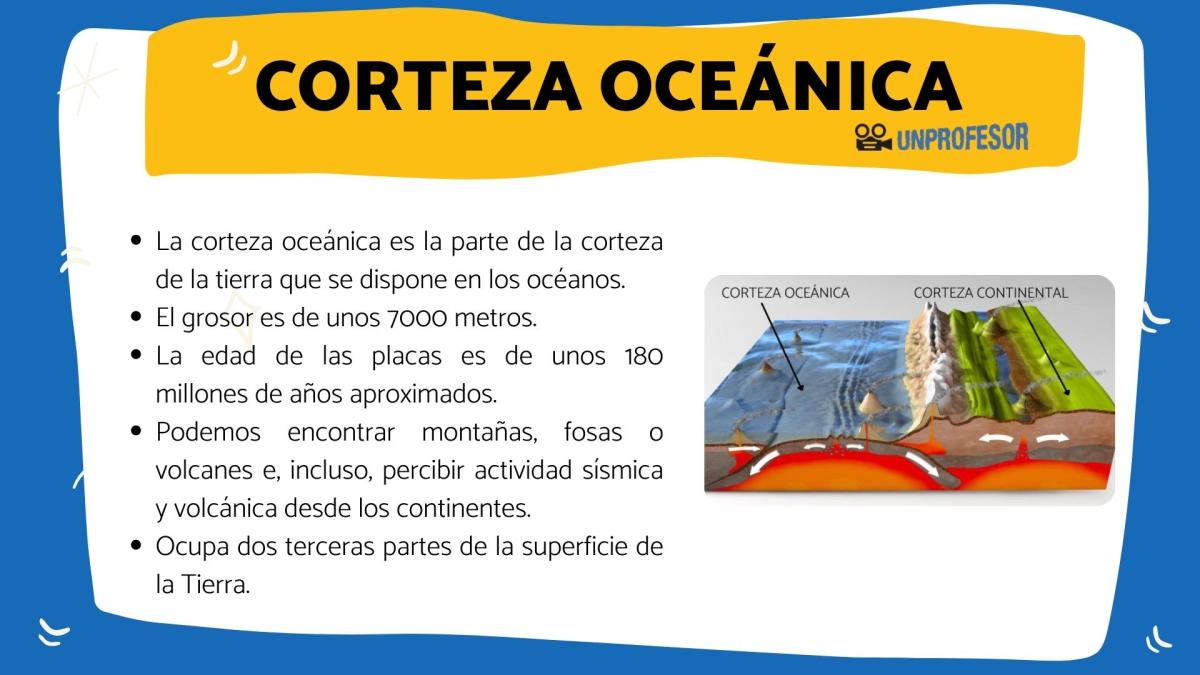 Características de la corteza oceánica