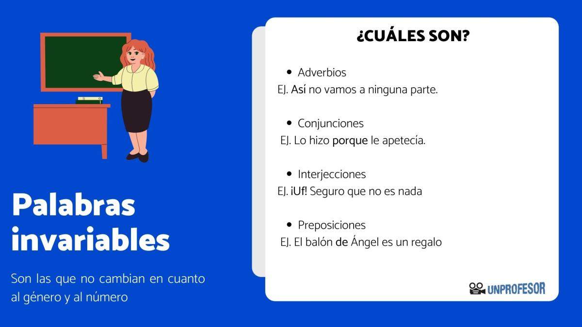 Palabras invariables: definición y ejemplos