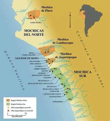 Cultura mochica: resumen - ¿Dónde es la ubicación de la cultura Mochica? Mapa 
