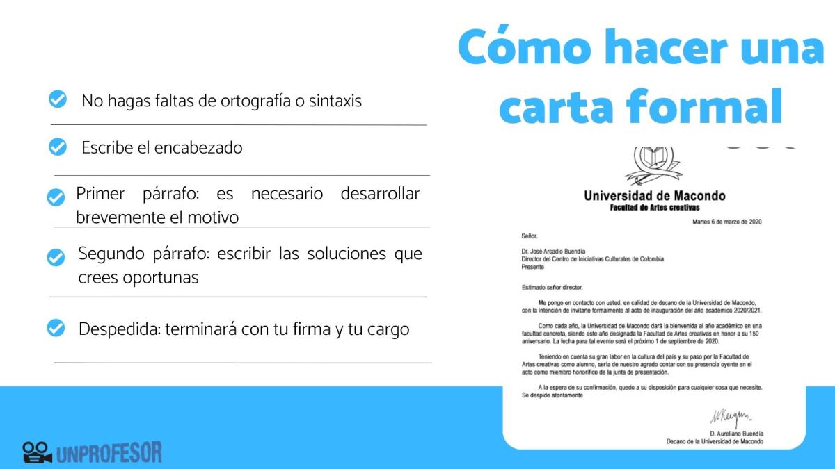 Cómo hacer una carta formal - con ejemplos