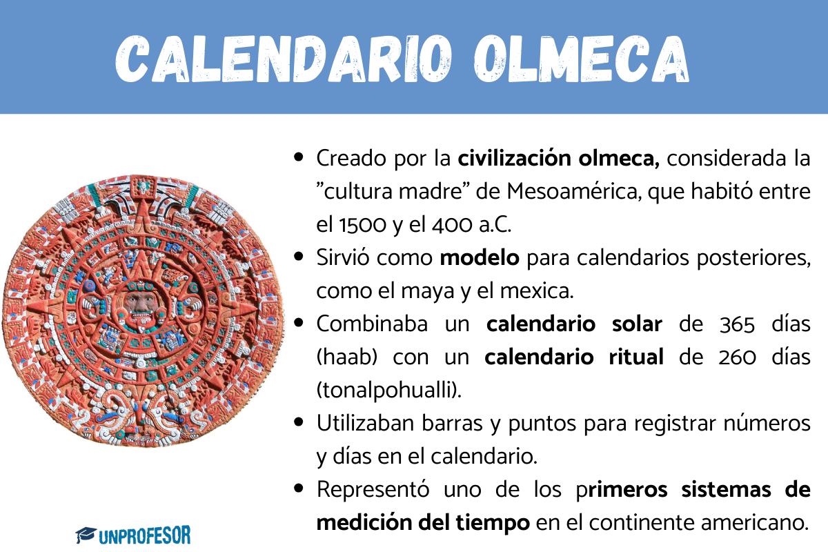 Qué es el calendario olmeca: características