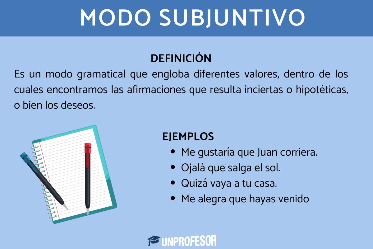 Qué es el modo subjuntivo y ejemplos
