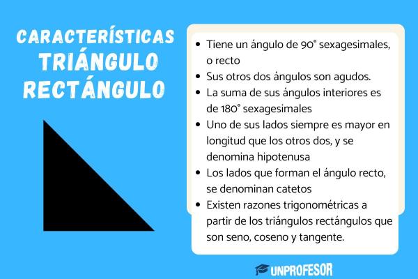 Qué es un triángulo rectángulo y ejemplos - Características de los triángulos rectángulos