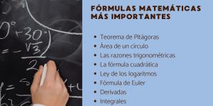 Fórmulas matematicas más importantes