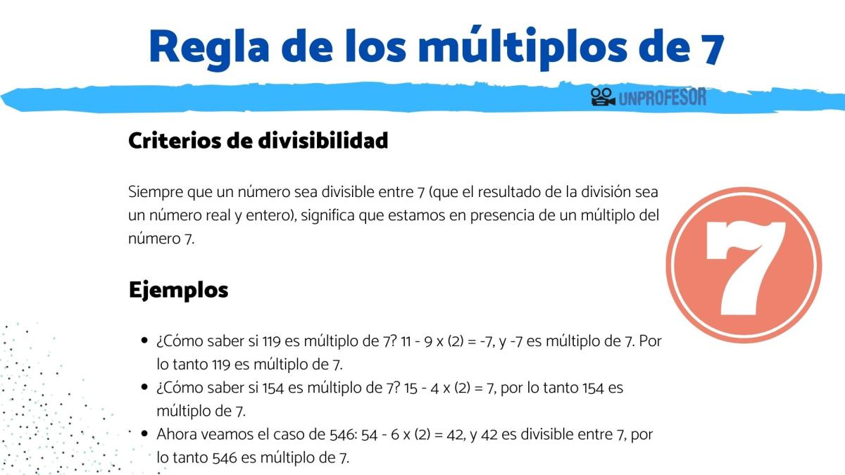 Regla de los múltiplos de 7
